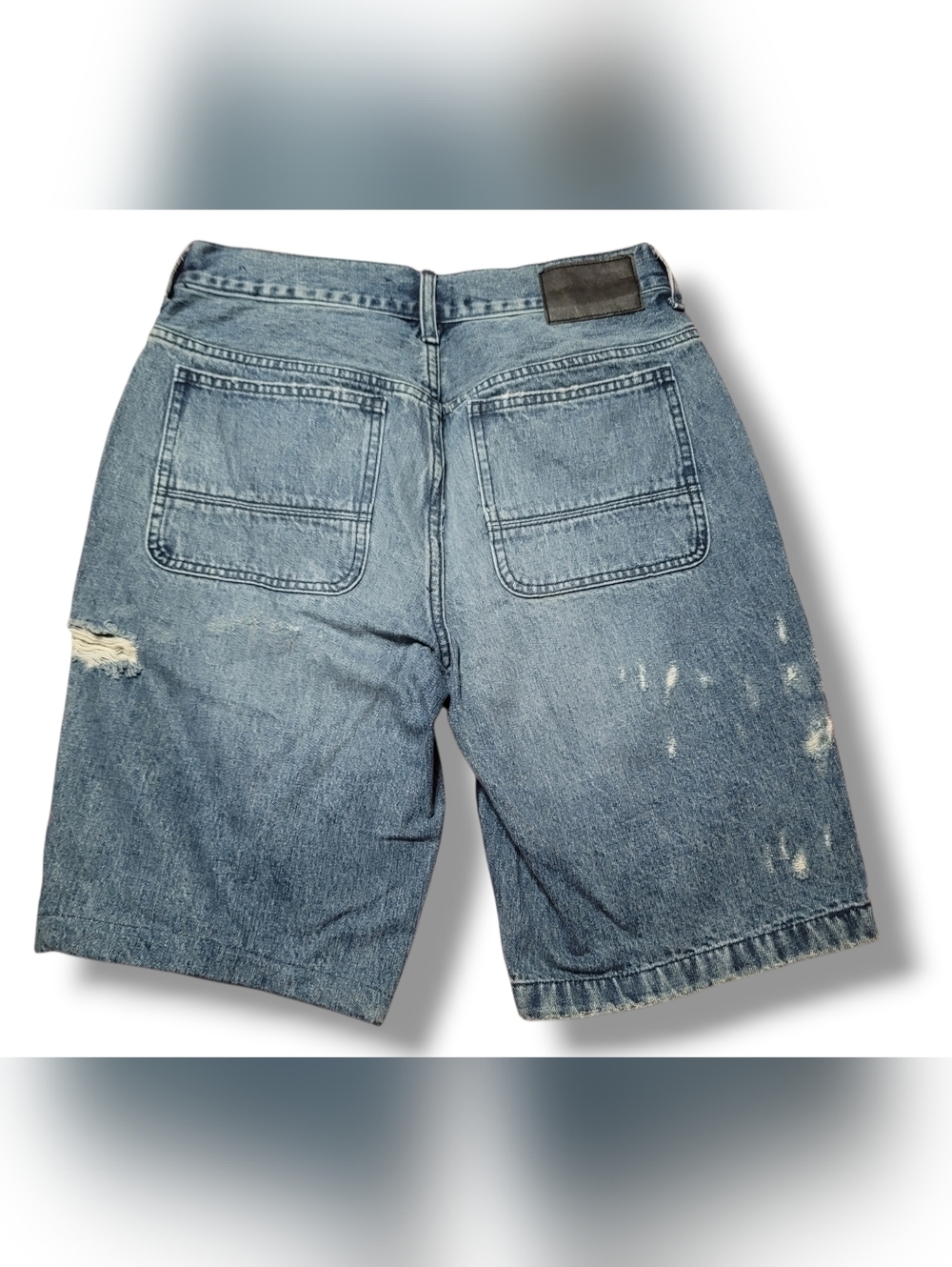 PacSun - Waist Men's Distressed Light Blue Denim Shorts - Picture 2 of 8